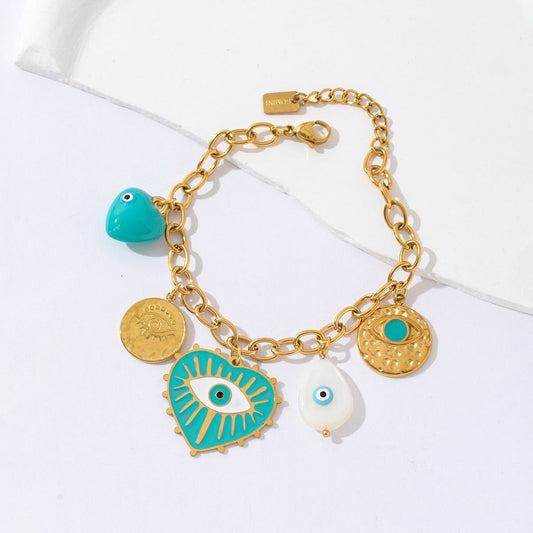 Bracelet Charms Œil Turquoise