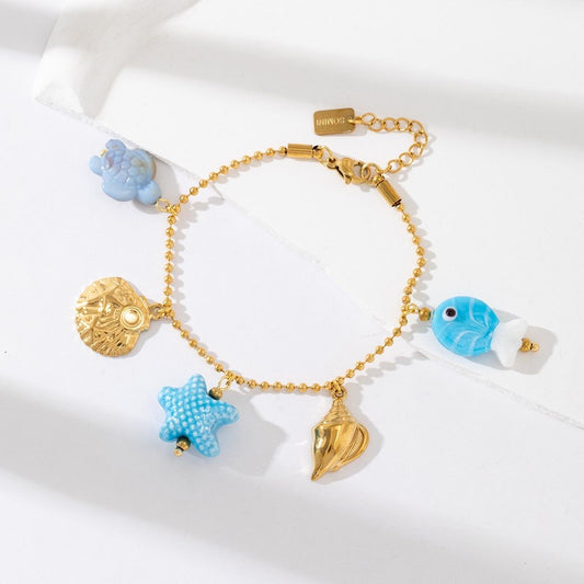 Bracelet Charms Poisson Bleu