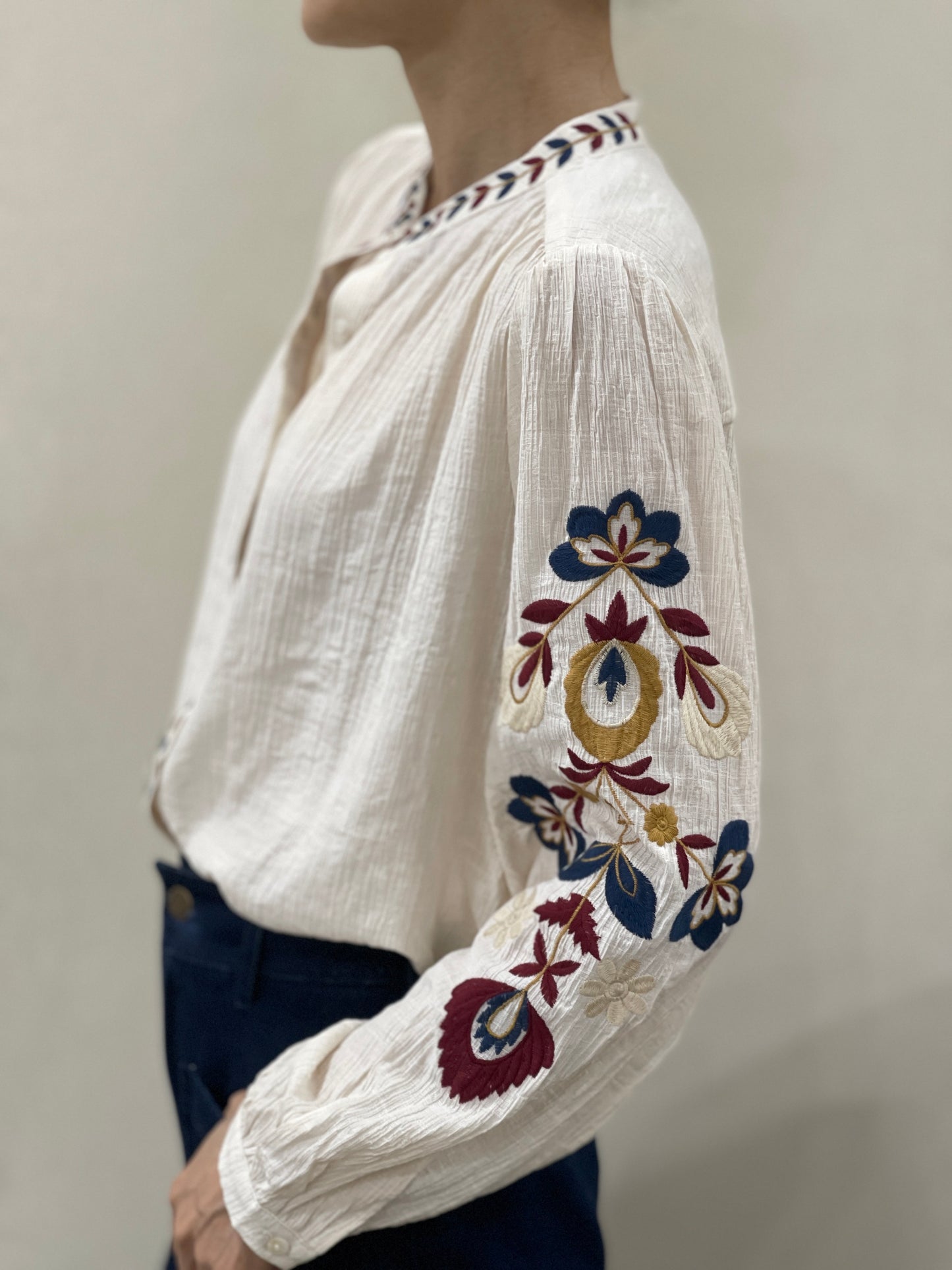 Blouse Coton Broderie Colorée