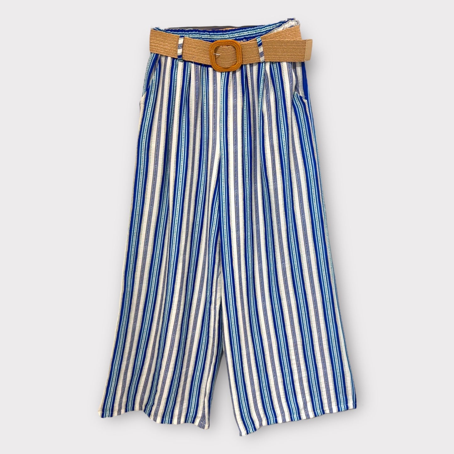 Pantalon Rayé Ceinturé