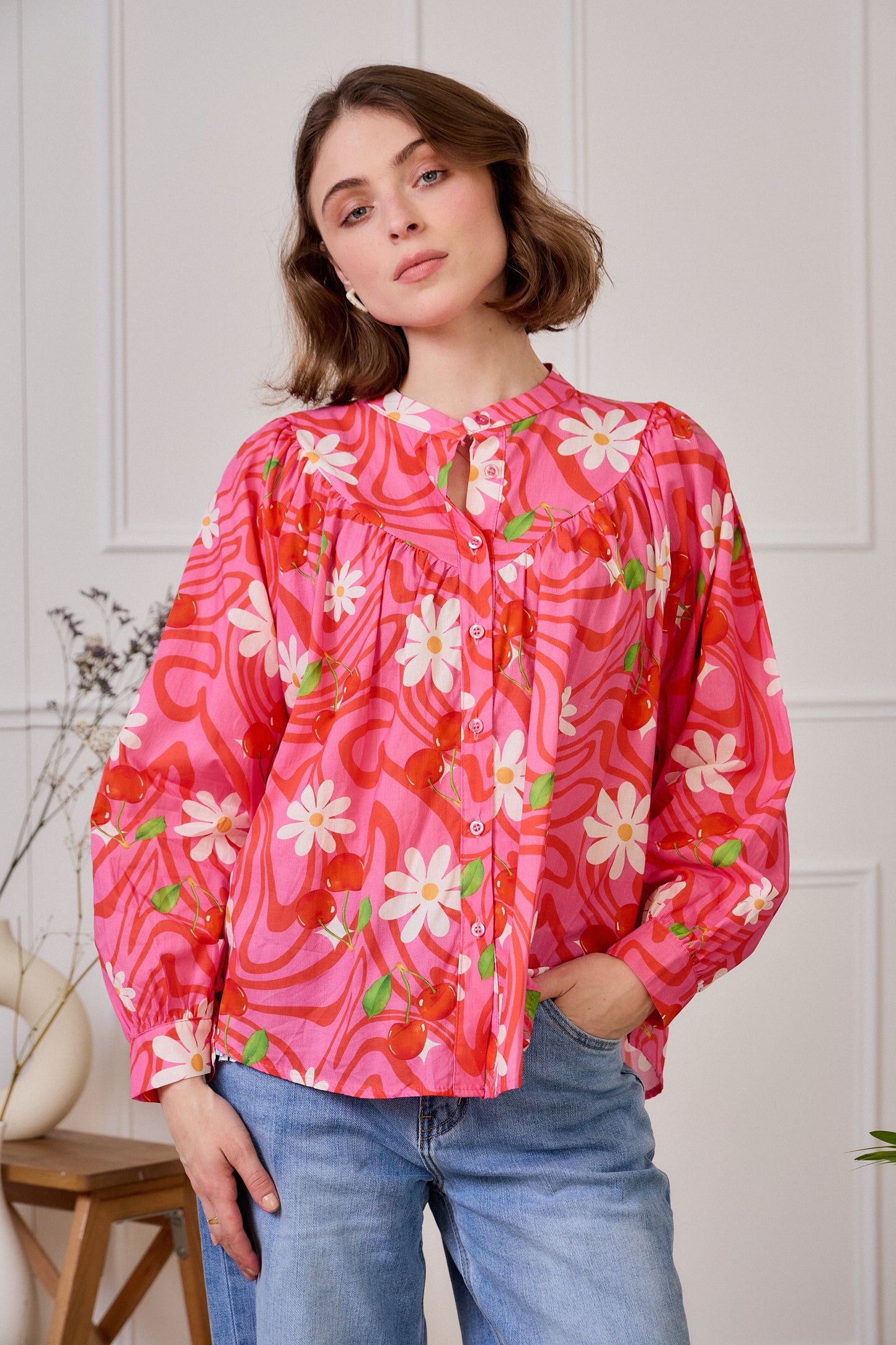 Chemise Imprimé Cerises & Fleurs
