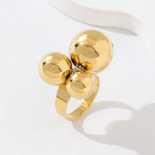 Bague Boules Dorées