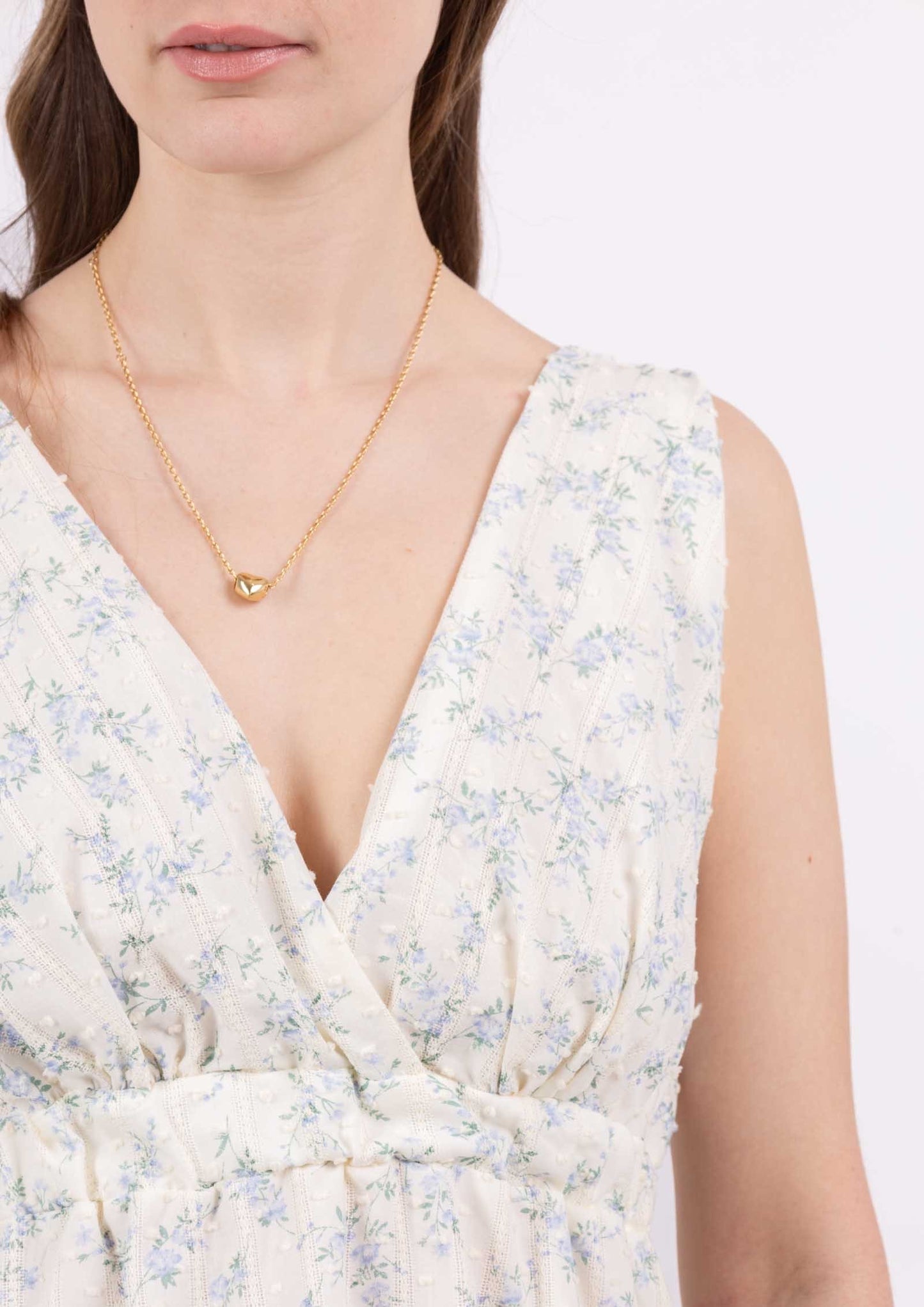 Robe Courte Fleurie Écrue