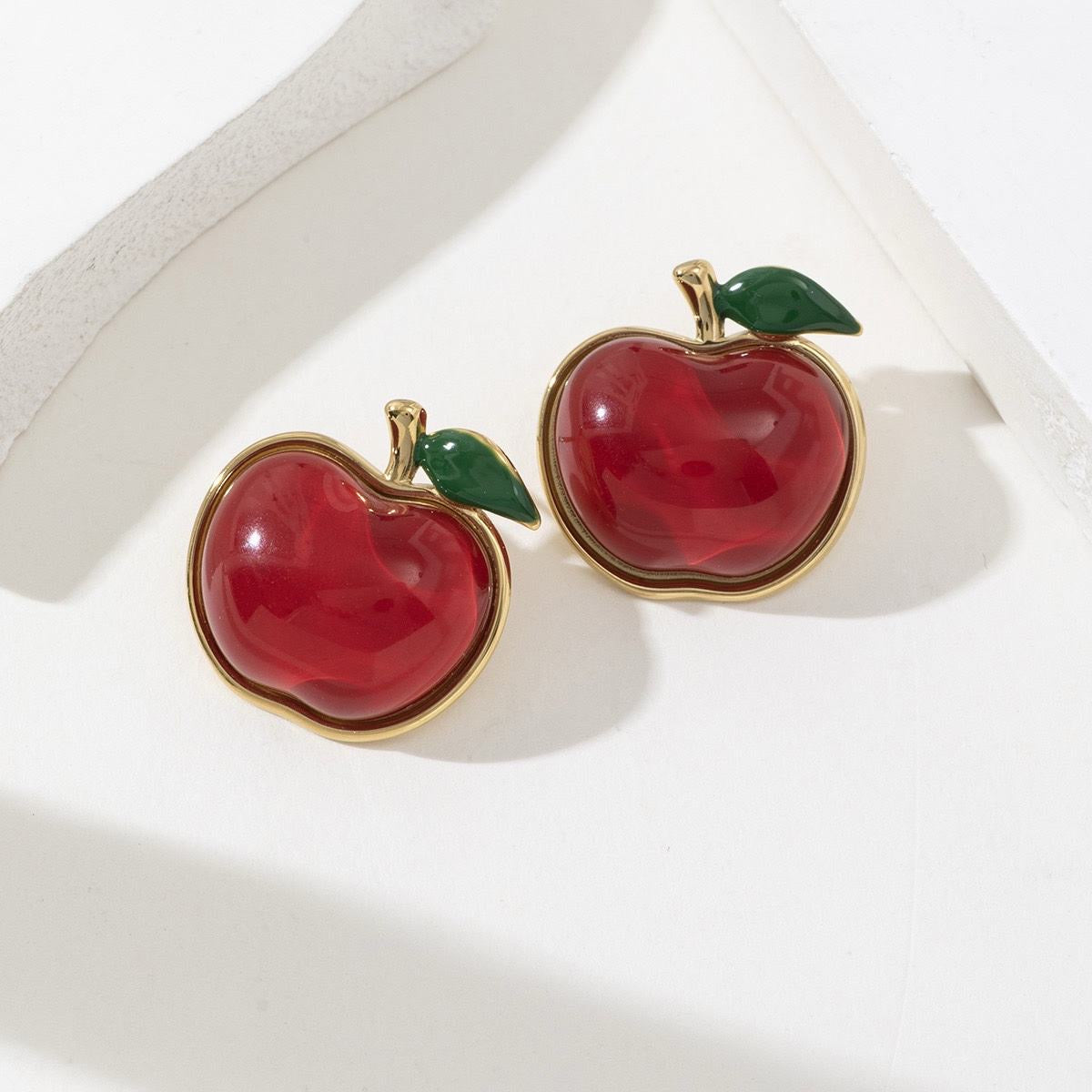 Boucles d’oreilles "Pomme Rouge"