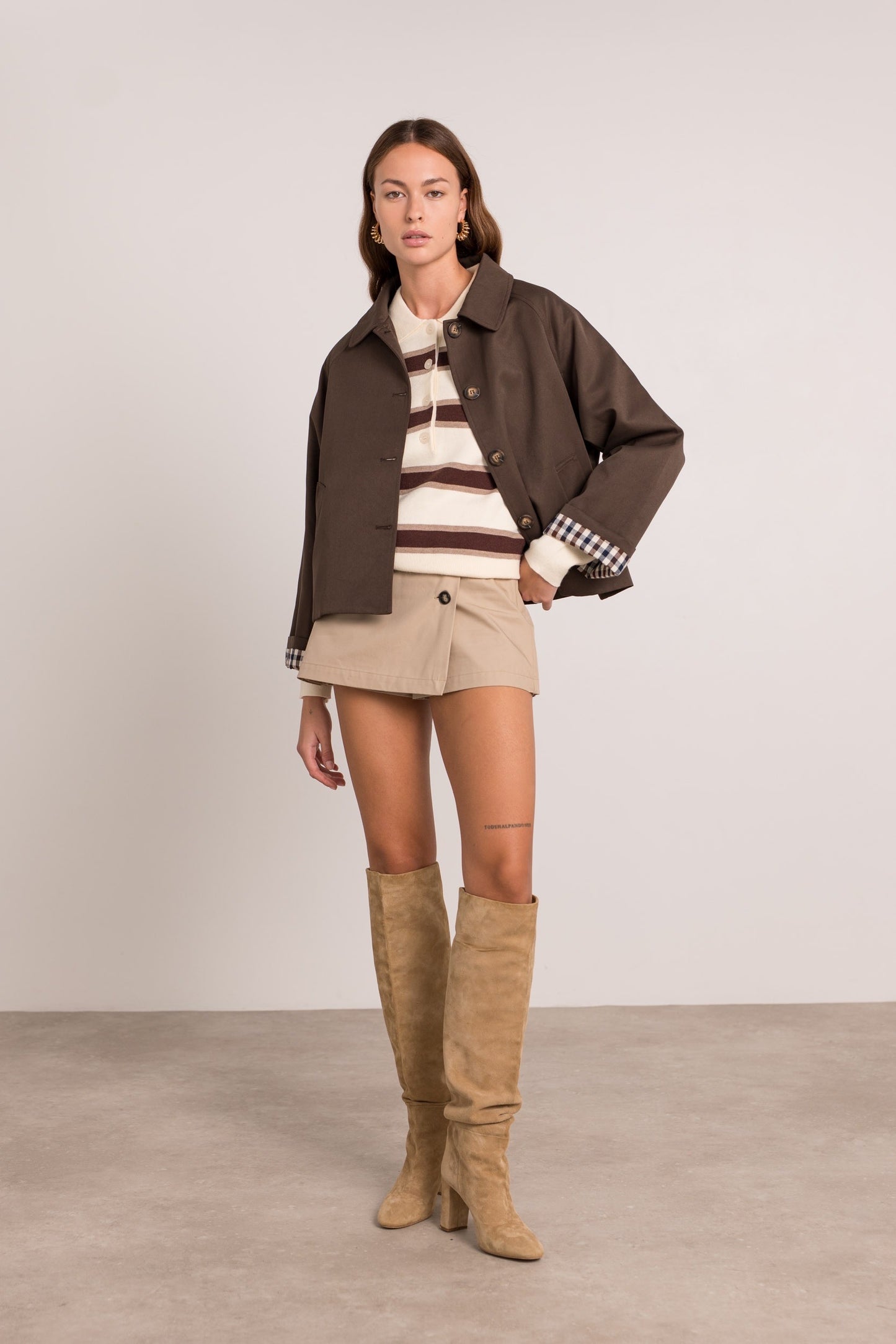 Veste Trench Revers Carreaux