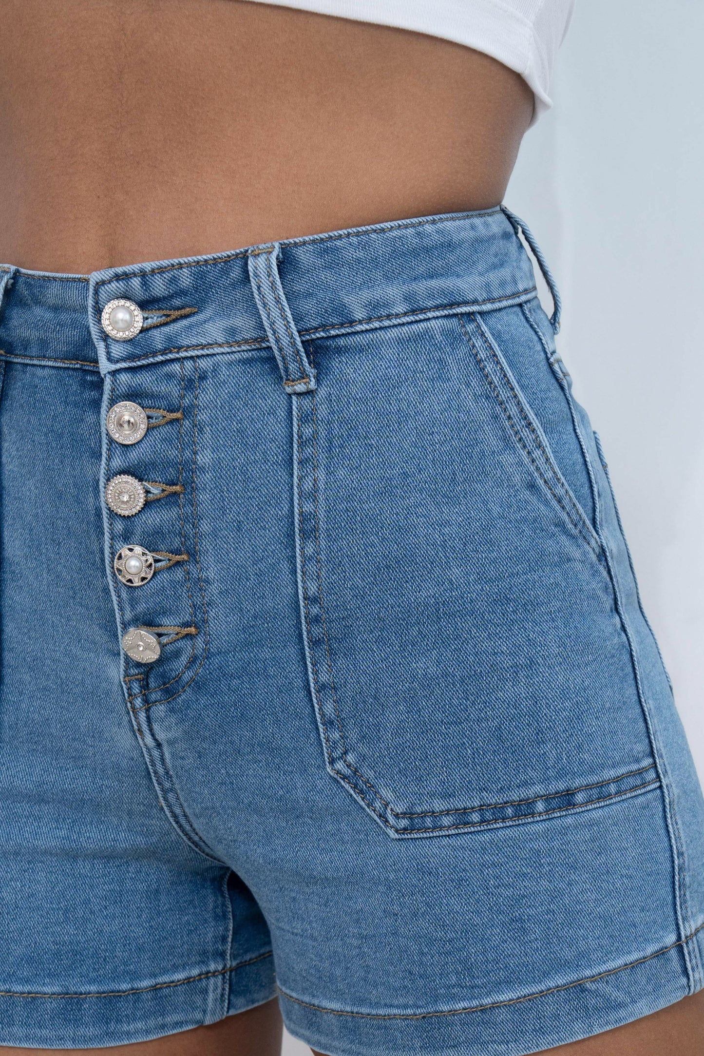 Short Taille Haute "Summer Denim"