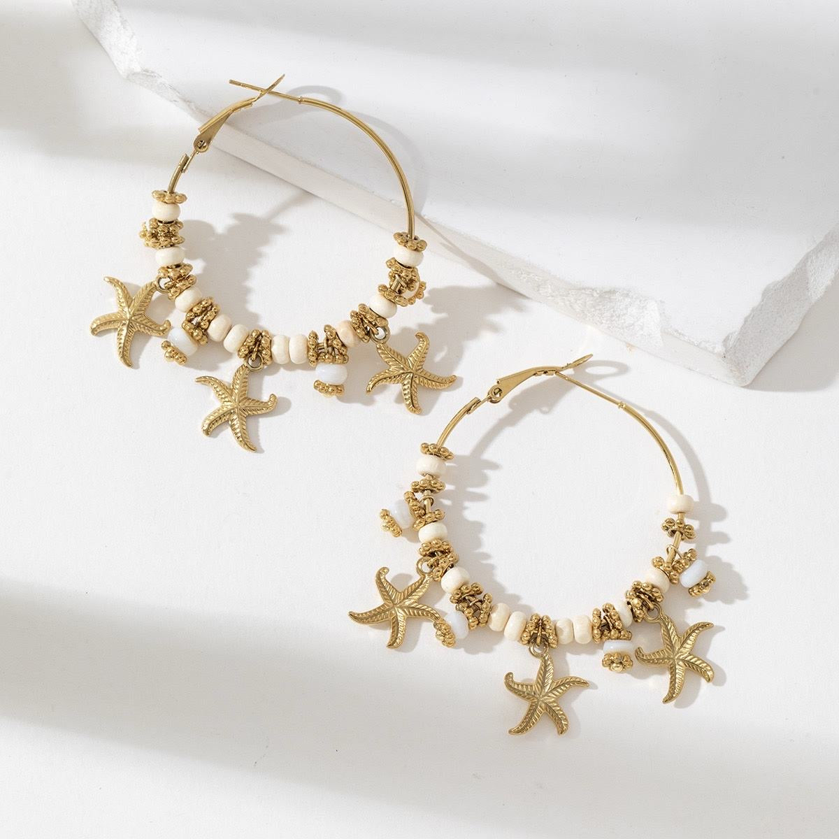 Boucles d’oreilles "Créoles Étoiles de Mer"