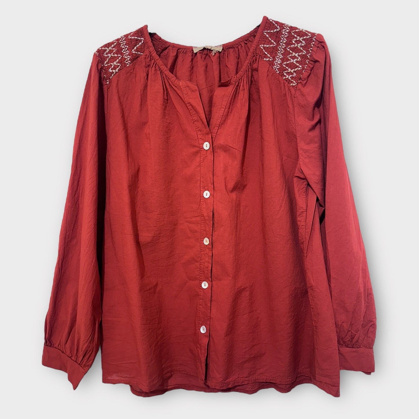 Chemise Coton Épaules Brodées