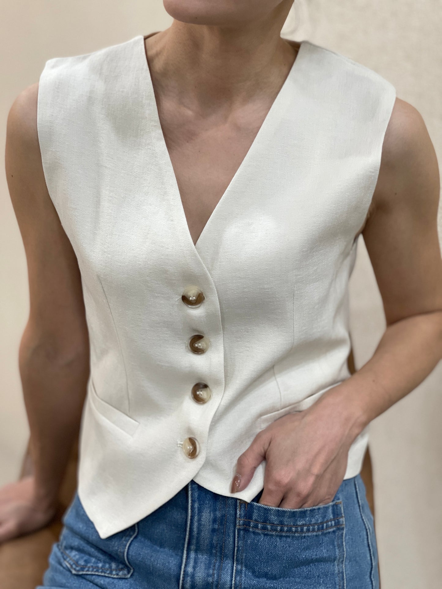Gilet sans Manches Structuré