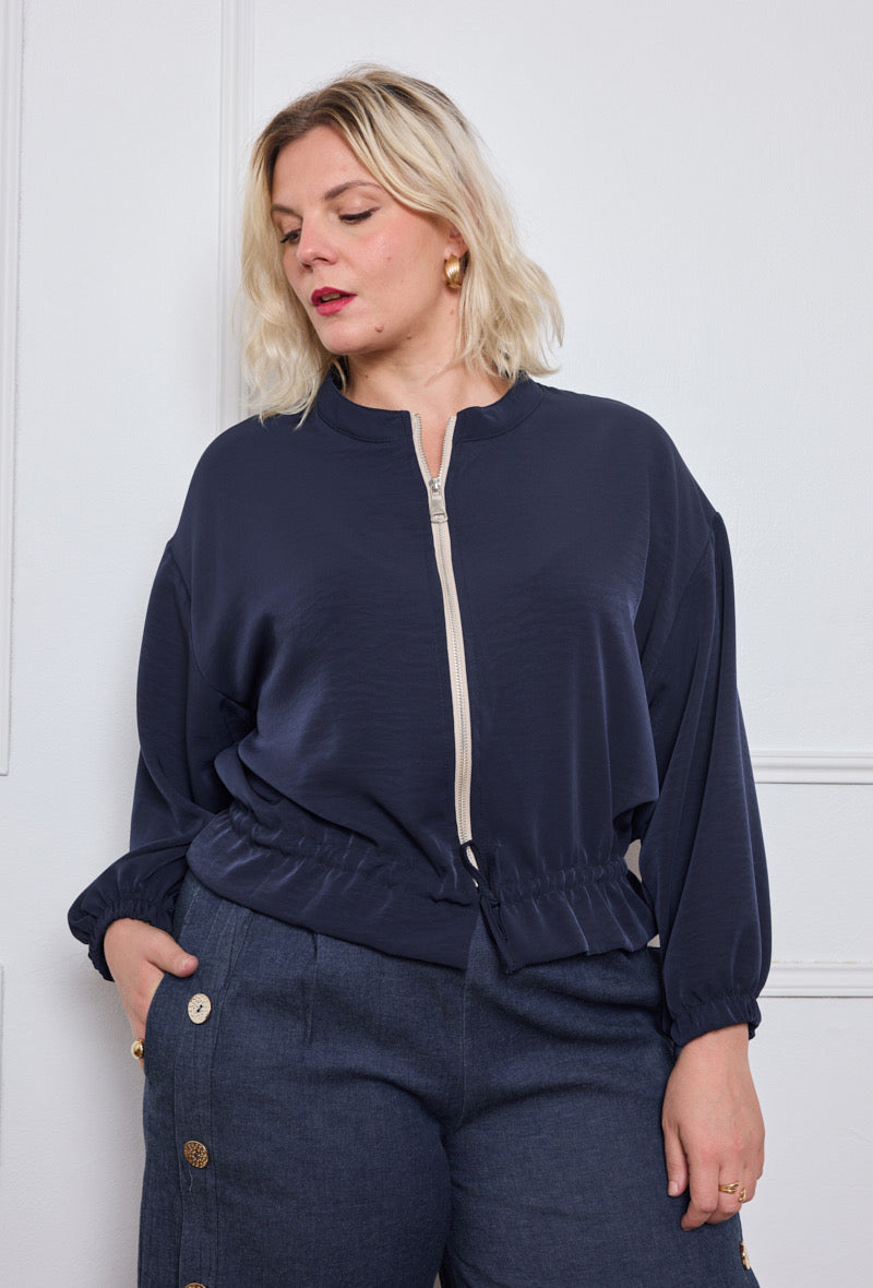 Veste Zippée Satinée - TU du 44 au 50
