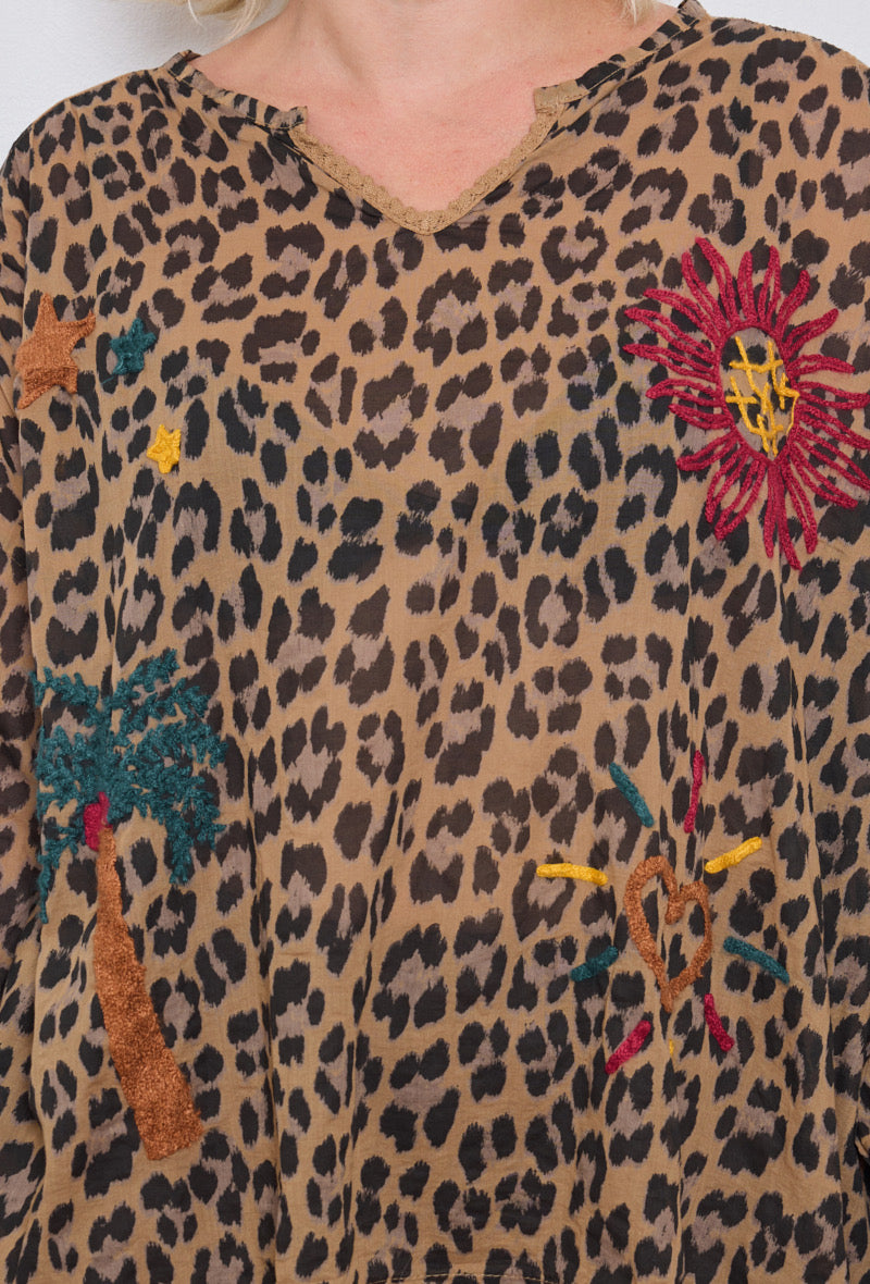 Blouse Léopard Coton - TU du 44 au 50