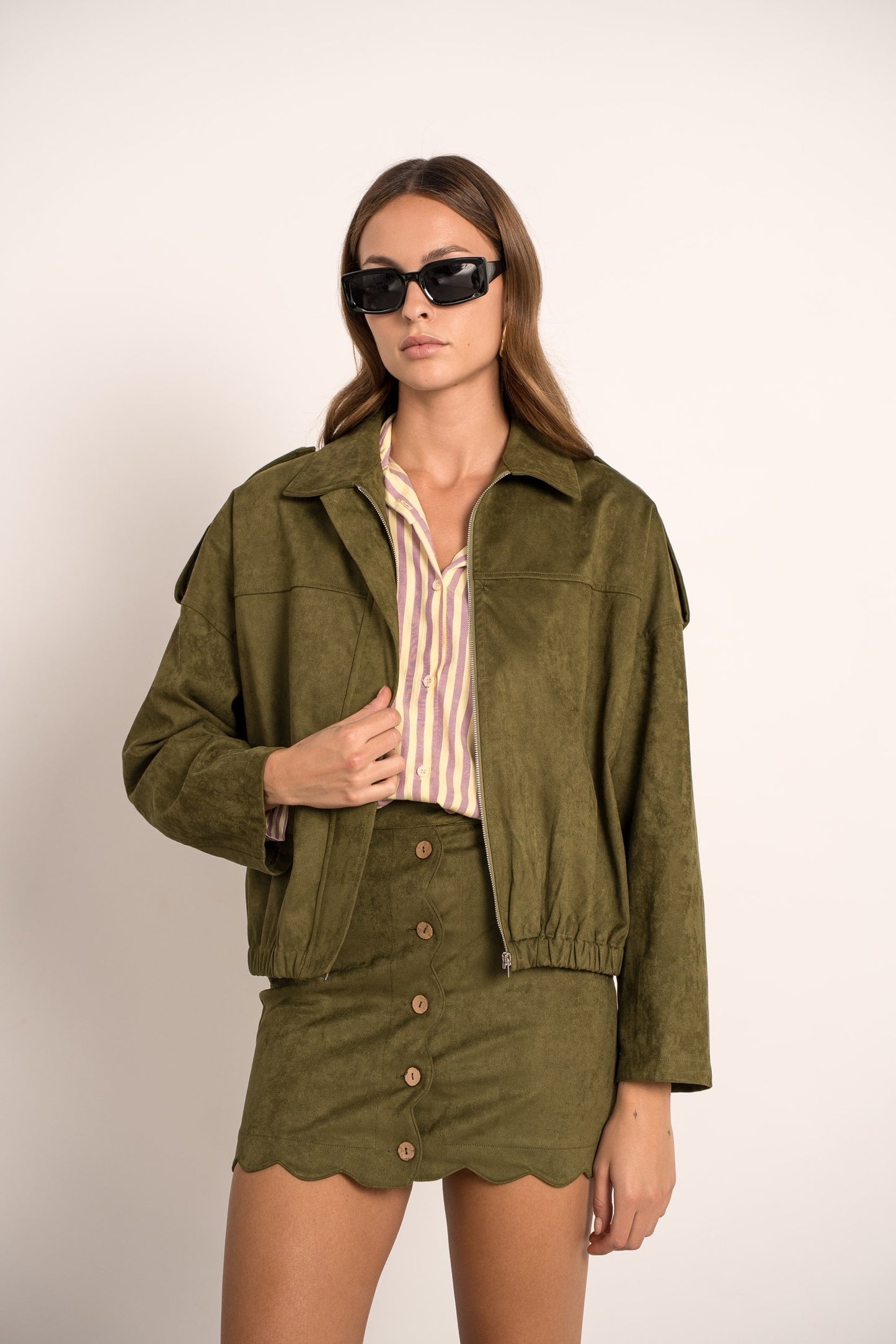 Veste bombers effet daim Souple