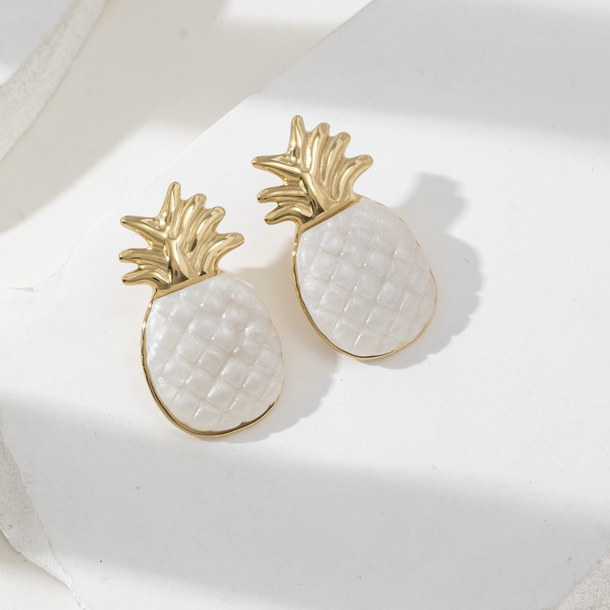 Boucles d’oreilles “Ananas Nacré”