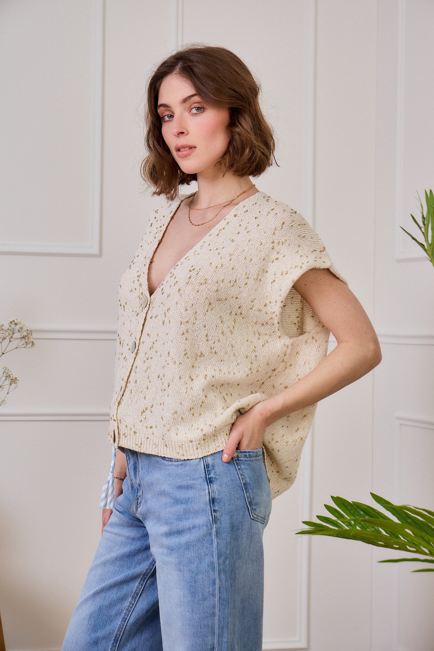 Gilet sans Manches effet Scintillant