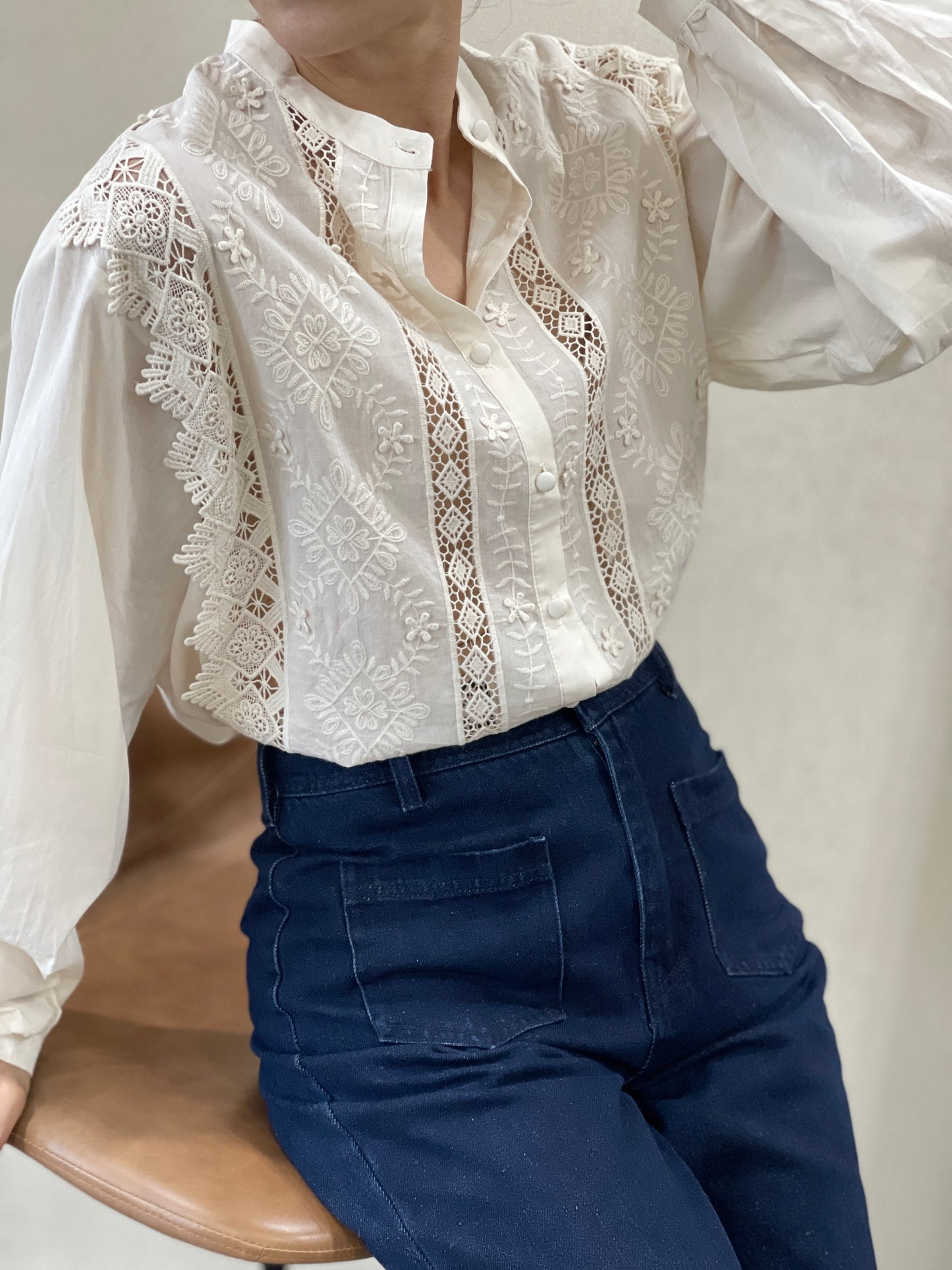 Chemise Broderie Écru