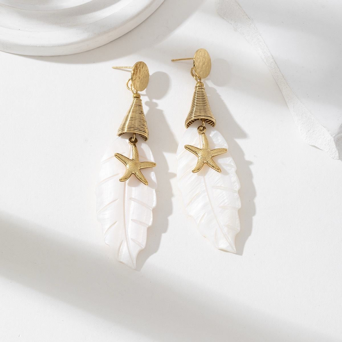 Boucles d’oreilles “Étoile & Nacre”
