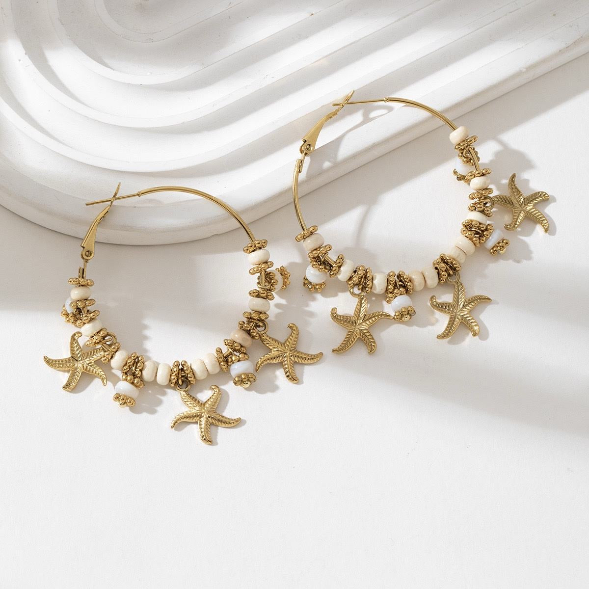Boucles d’oreilles "Créoles Étoiles de Mer"