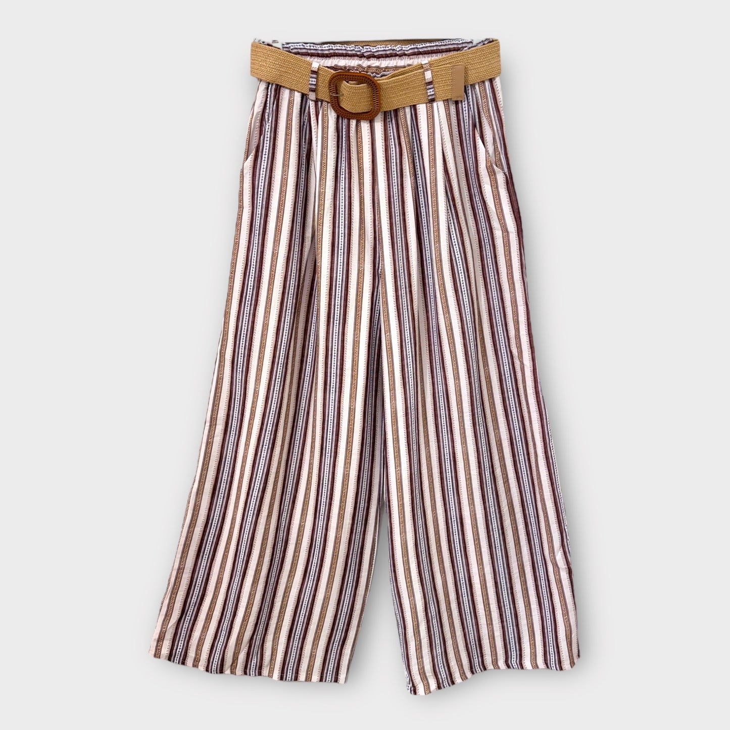 Pantalon Rayé Ceinturé
