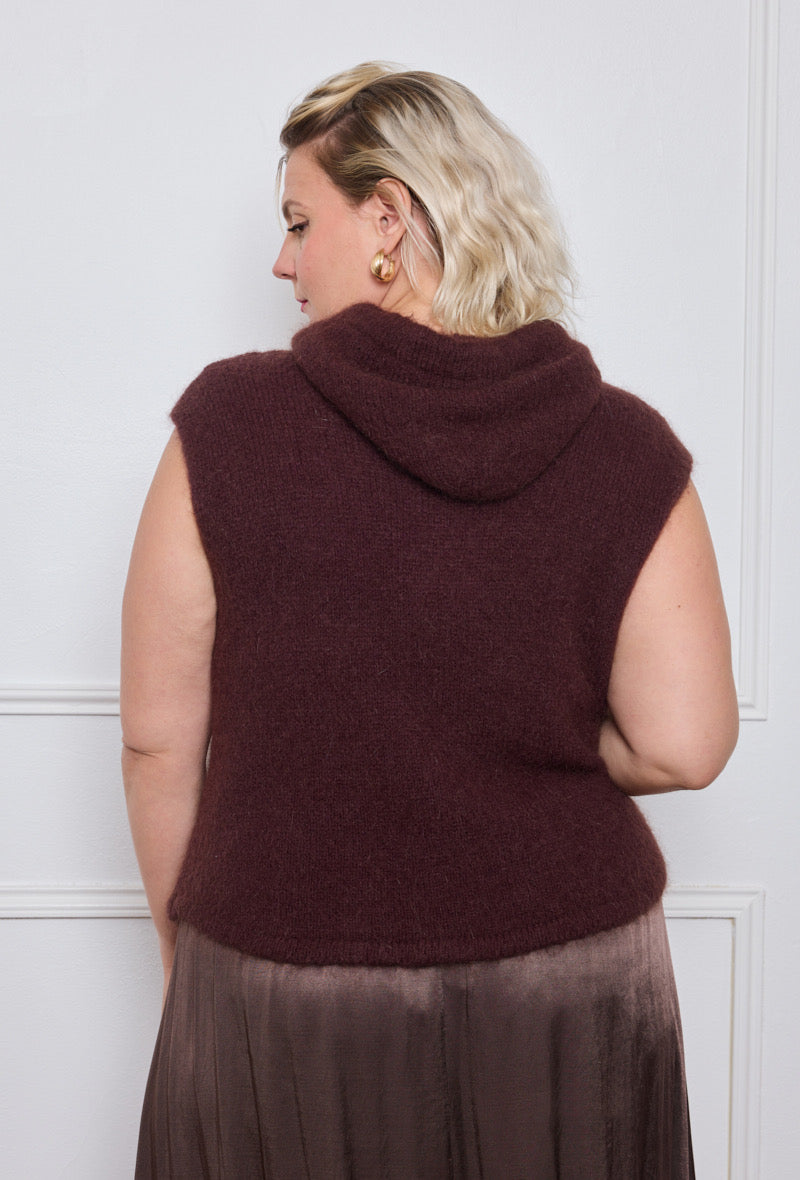 Gilet Mohair avec Capuche