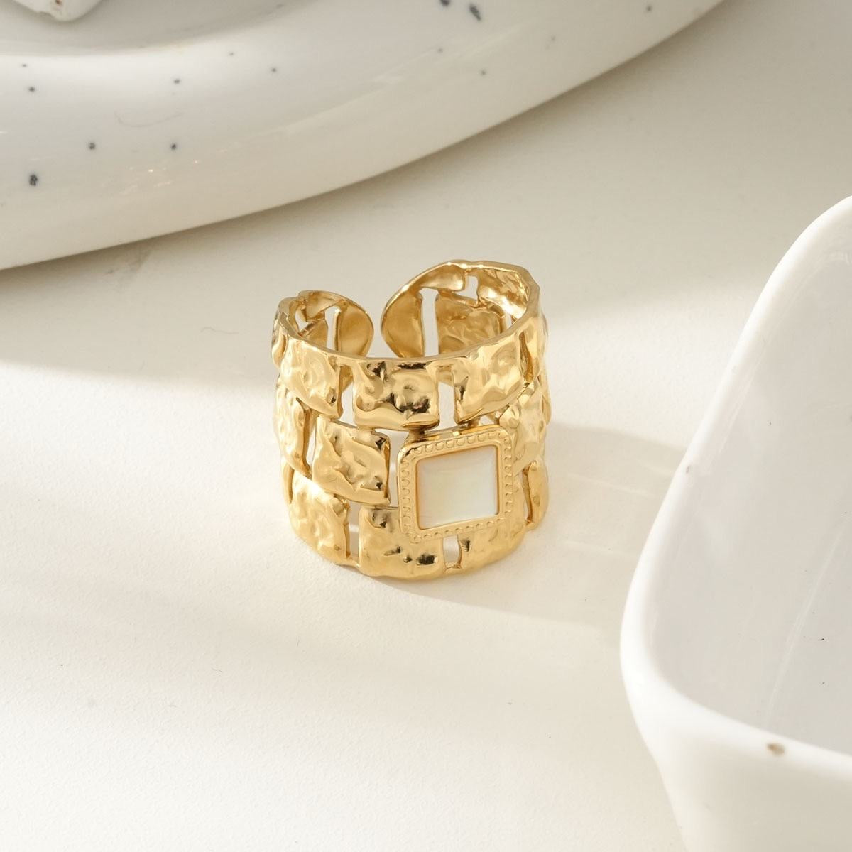 Bague Rectangle Nacré