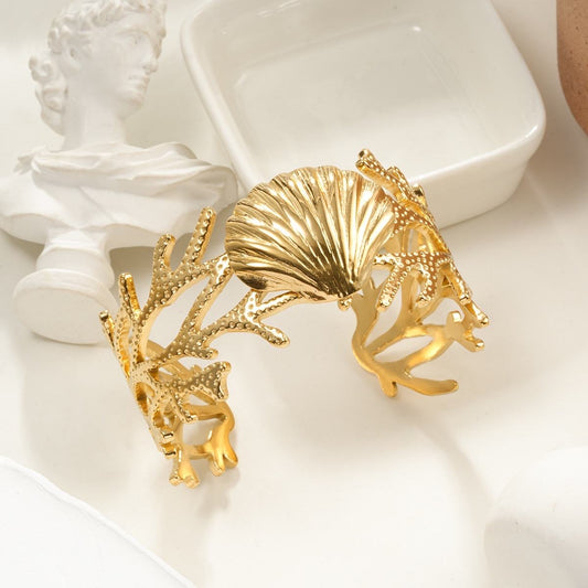 Manchette Coquillage Dorée