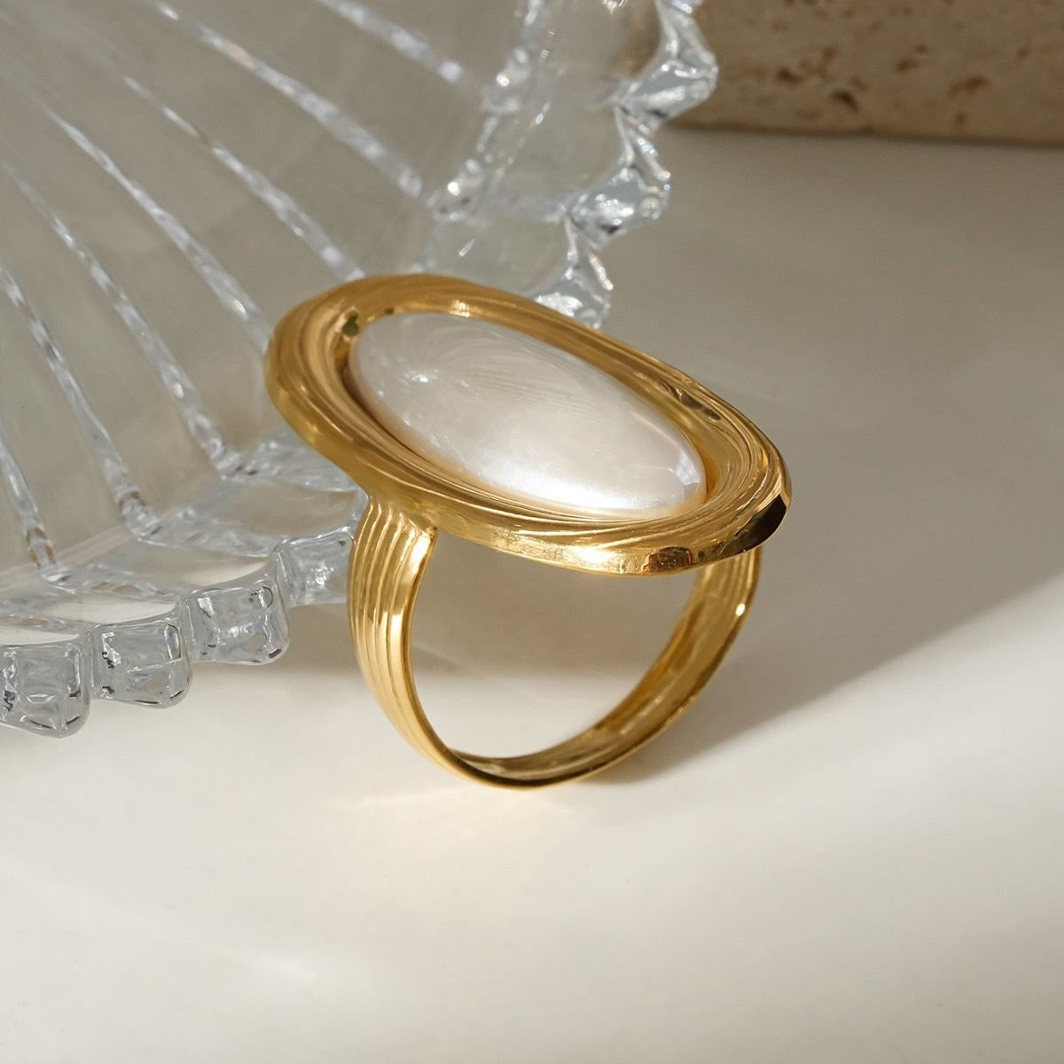 Bague Ovale Nacrée