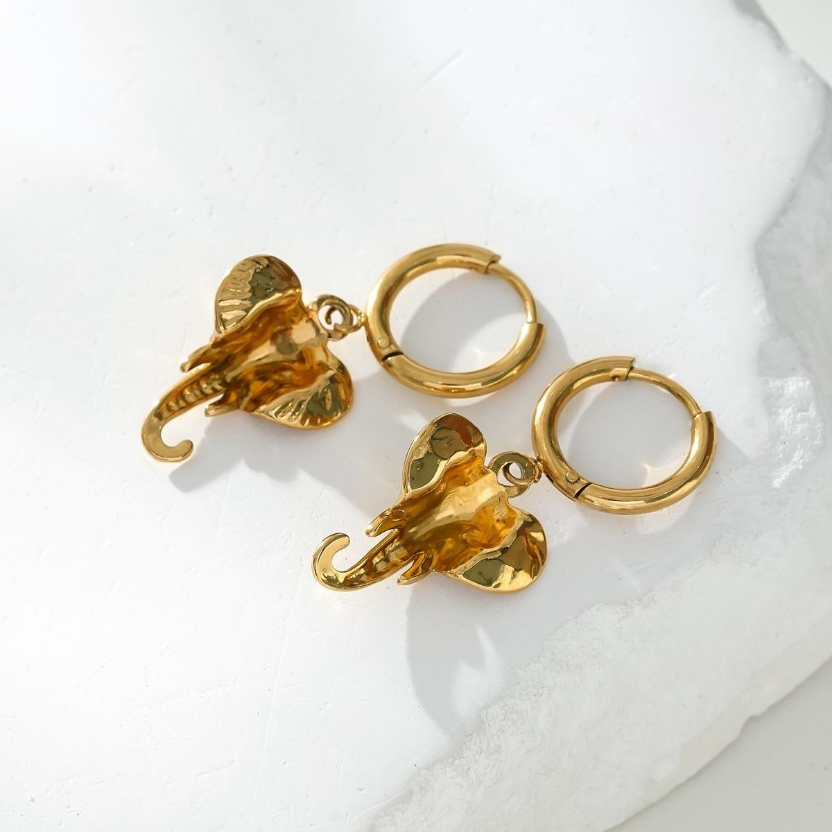 Boucles Éléphants Dorés