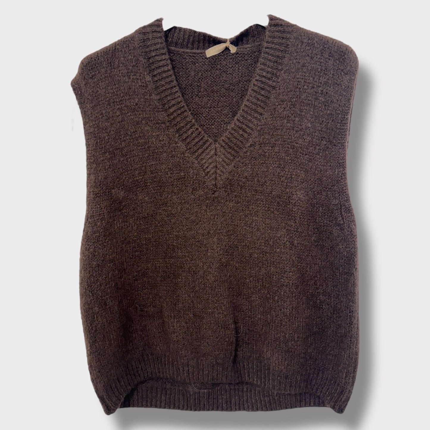 Pull sans Manches Col V Mohair