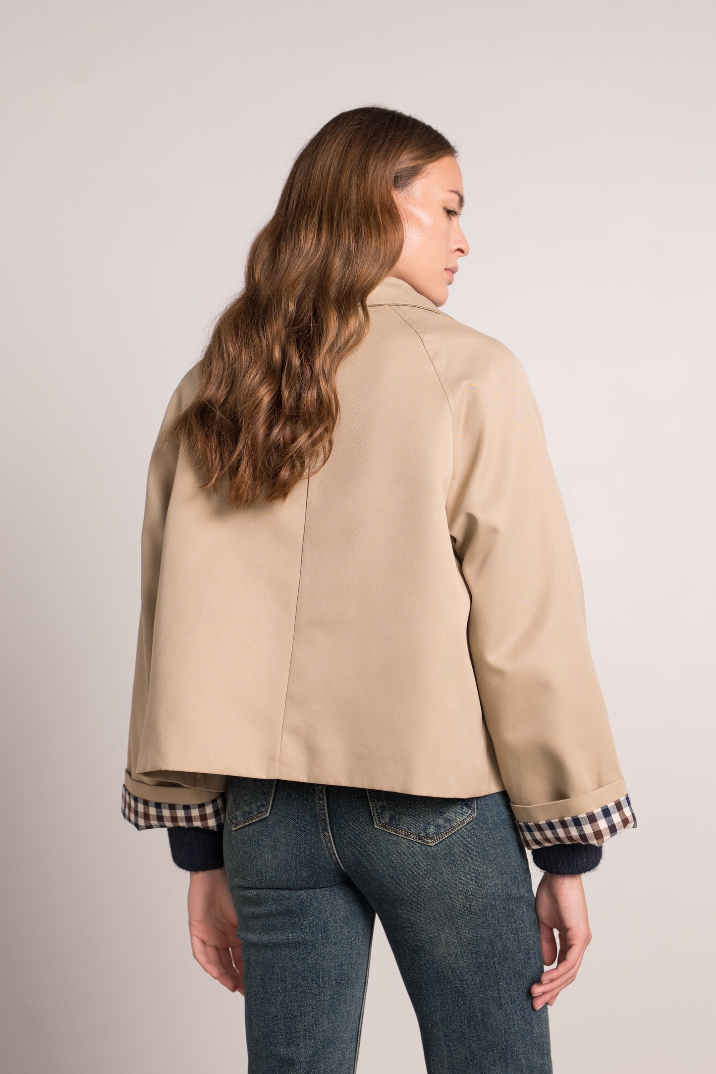 Veste Trench Revers Carreaux
