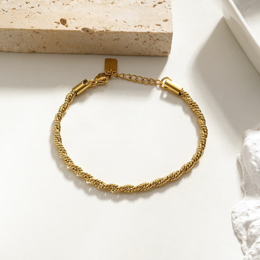 Bracelet Torsadé Doré
