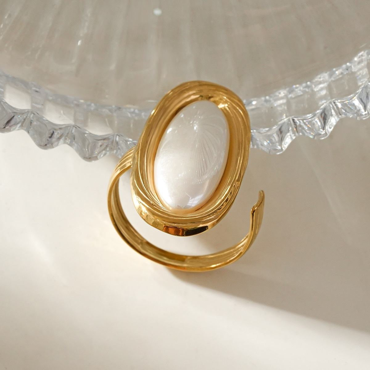 Bague Ovale Nacrée