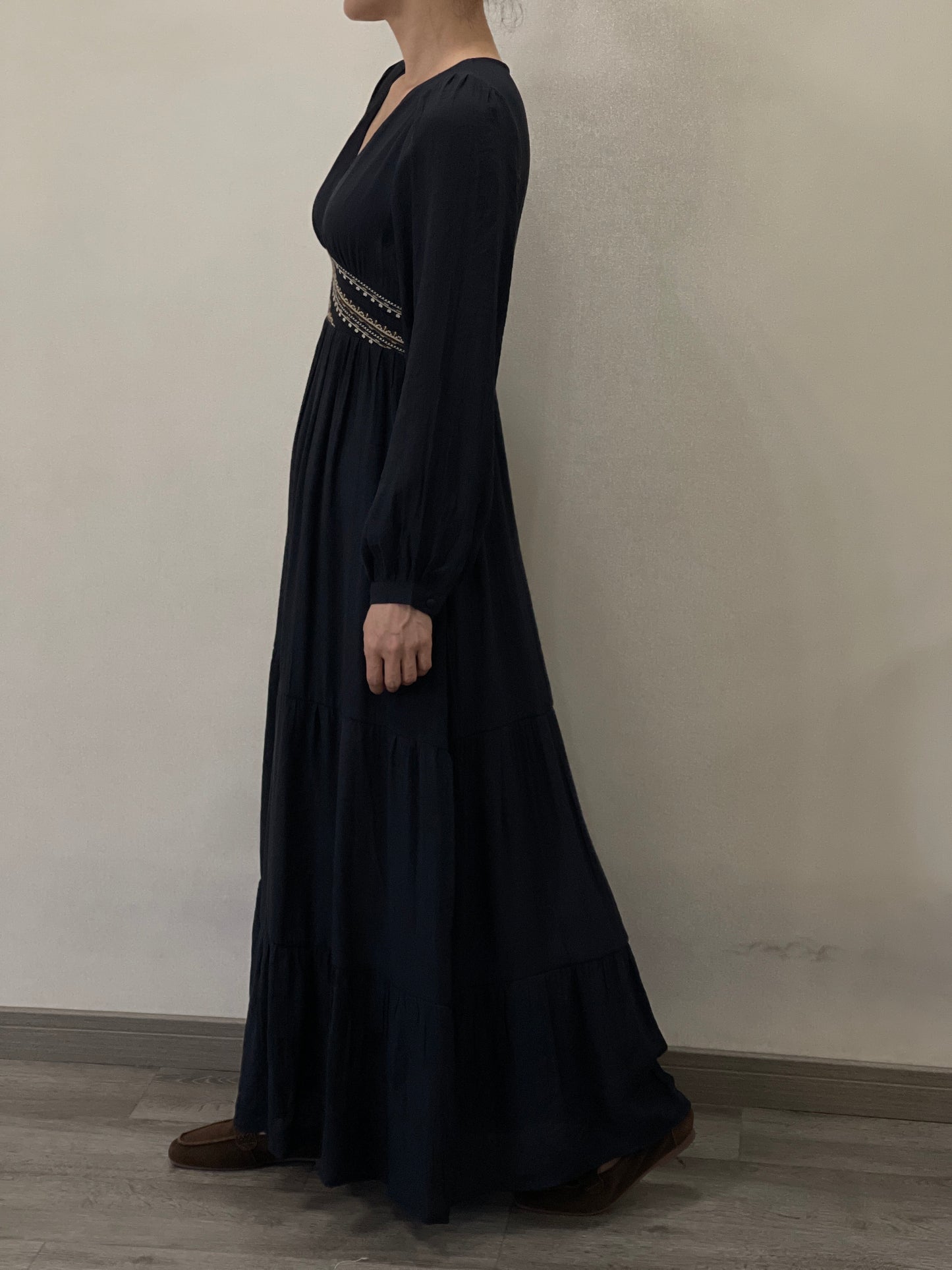 Robe Longue Fluide Col V
