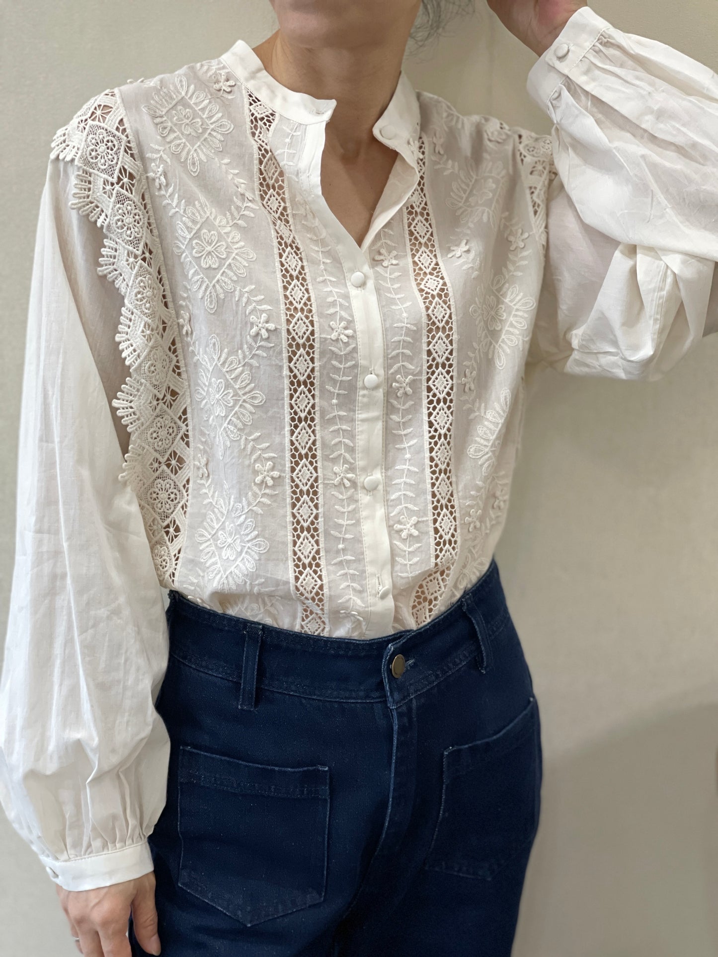 Chemise Broderie Écru