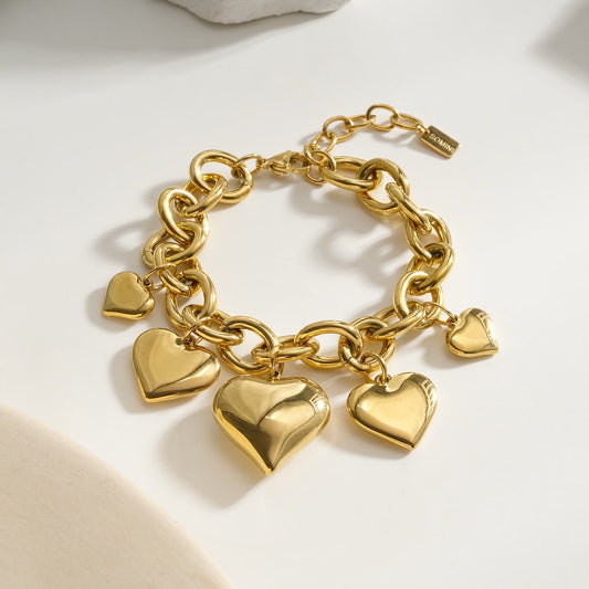 Bracelet Charms Coeurs