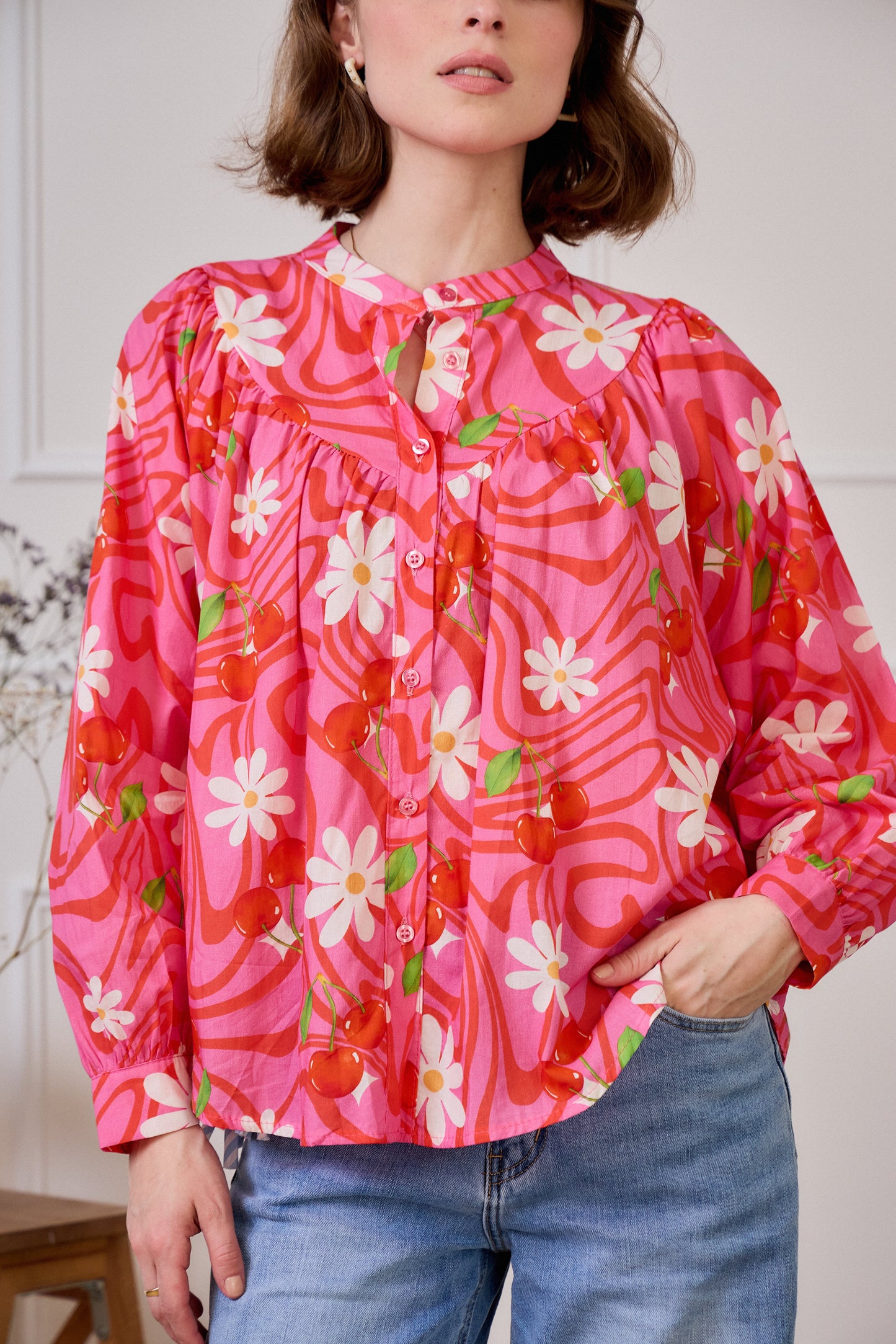 Chemise Imprimé Cerises & Fleurs