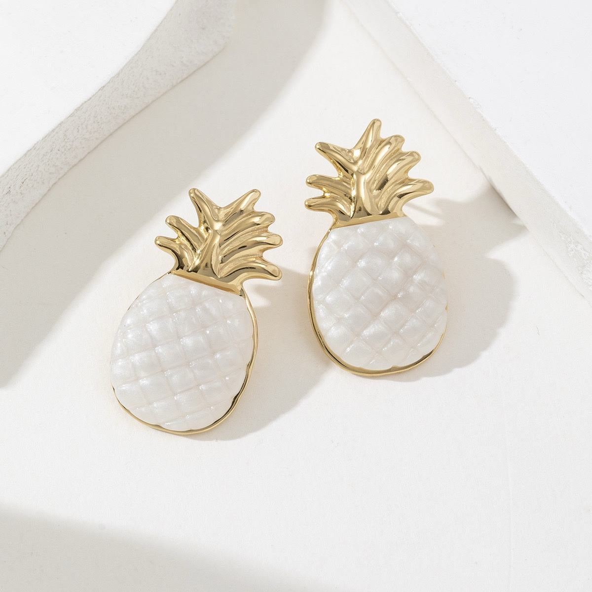 Boucles d’oreilles “Ananas Nacré”