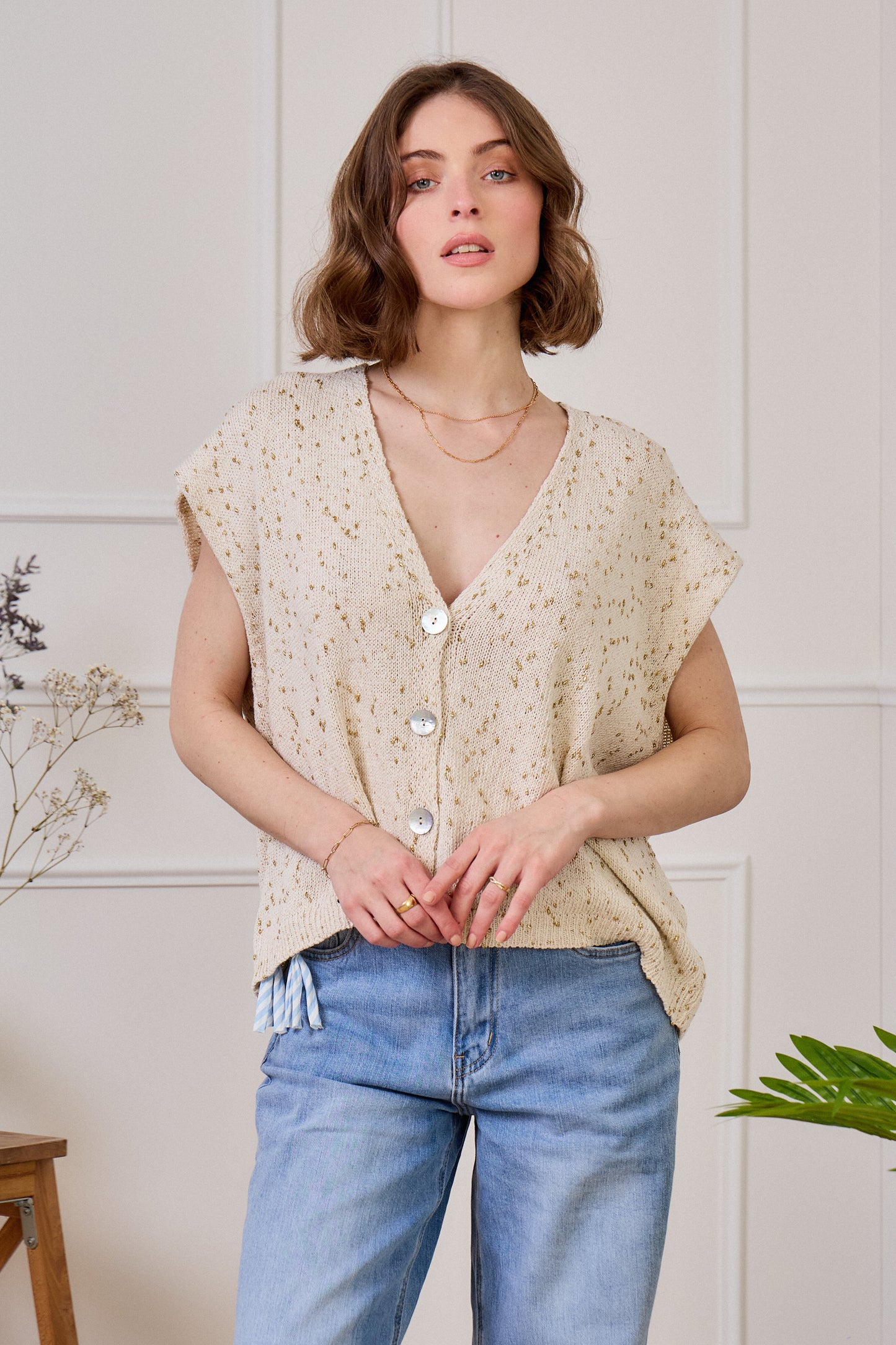 Gilet sans Manches effet Scintillant