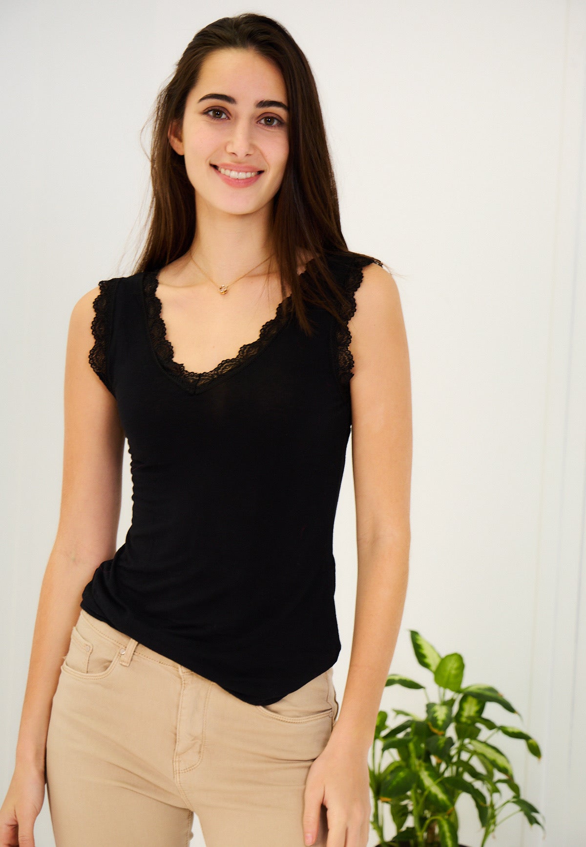 Top en Cachemire avec Dentelle