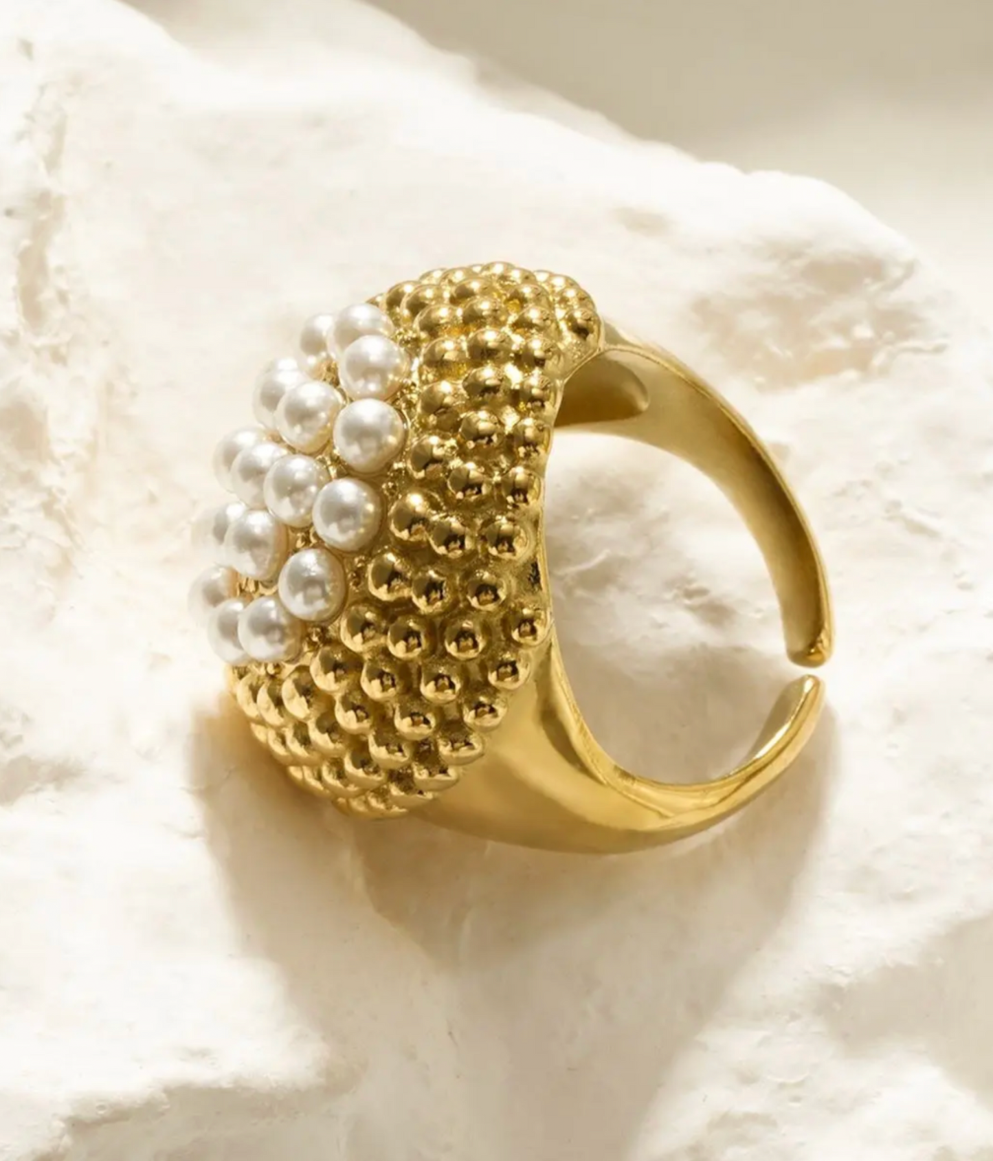 Bague Sculptée Perles
