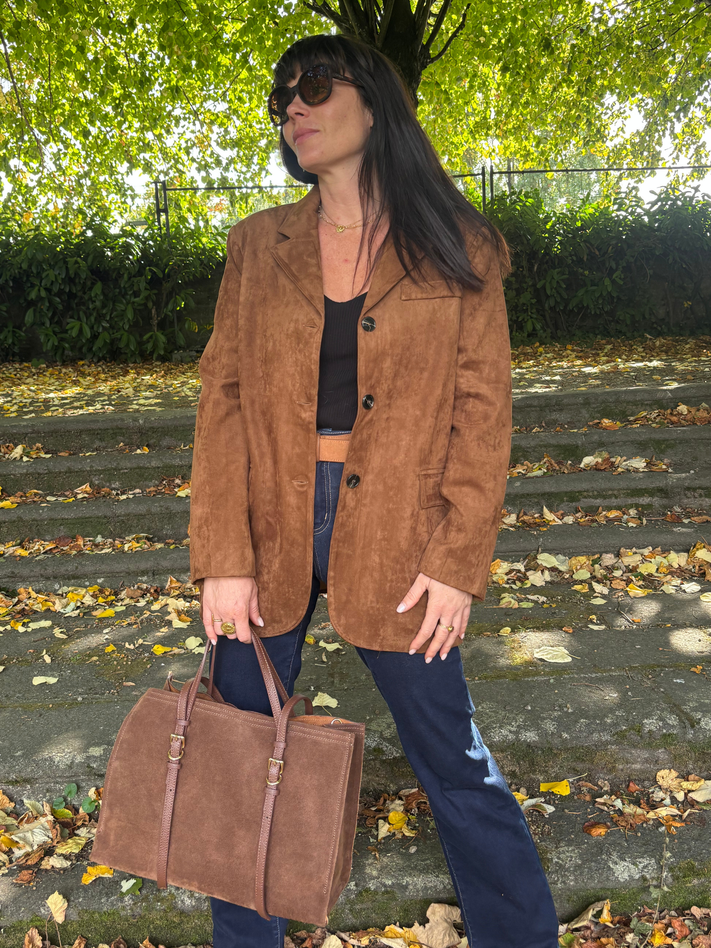 Blazer effet Daim Camel