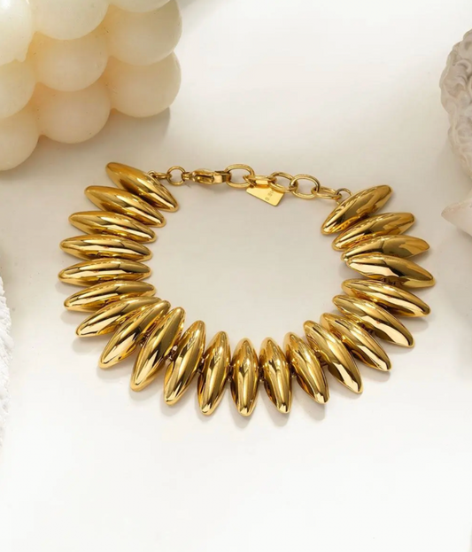 Bracelet Doré Sculptural