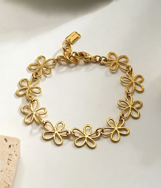 Bracelet Fleurs Dorées