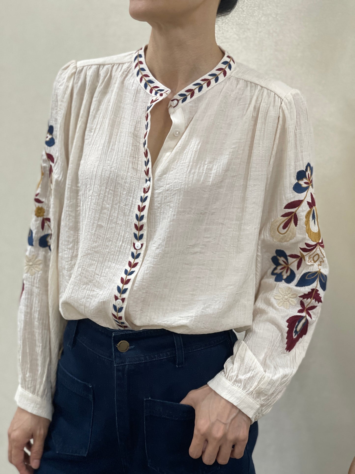 Blouse Coton Broderie Colorée