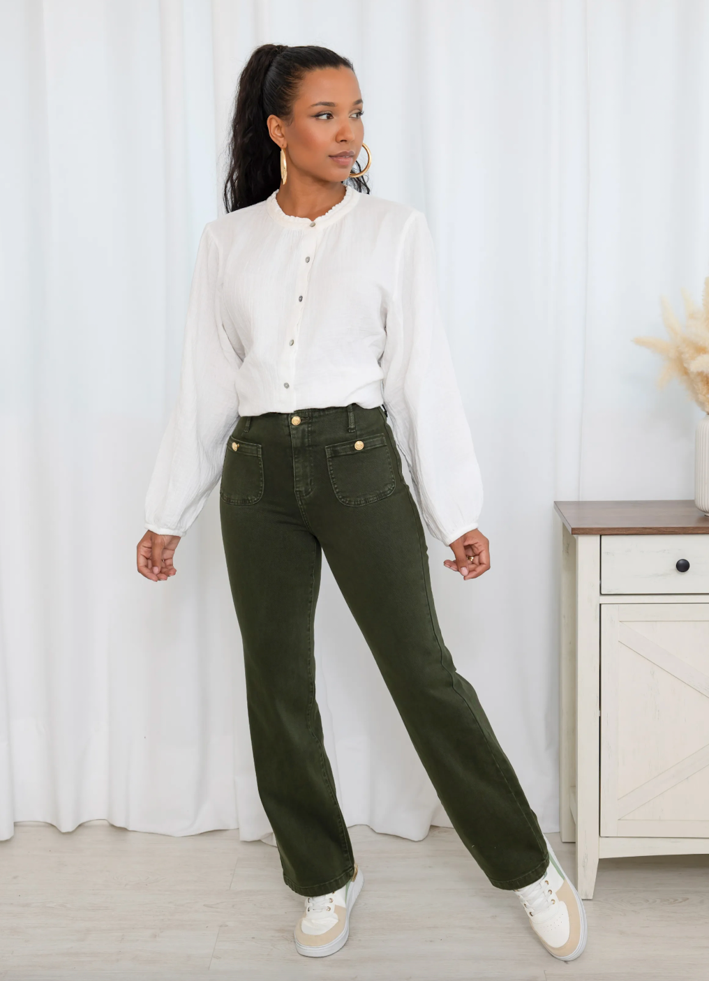 Jean Boutonné Wide Leg