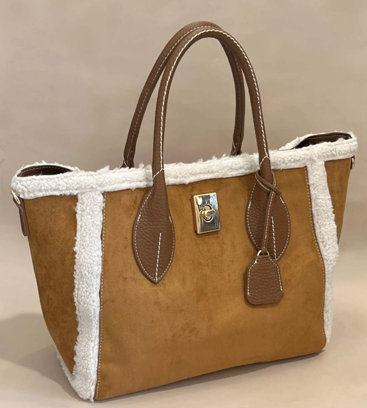 Grand Sac Camel Bouclette