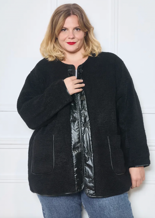 Manteau Réversible Bi Matière - Grandes Tailles