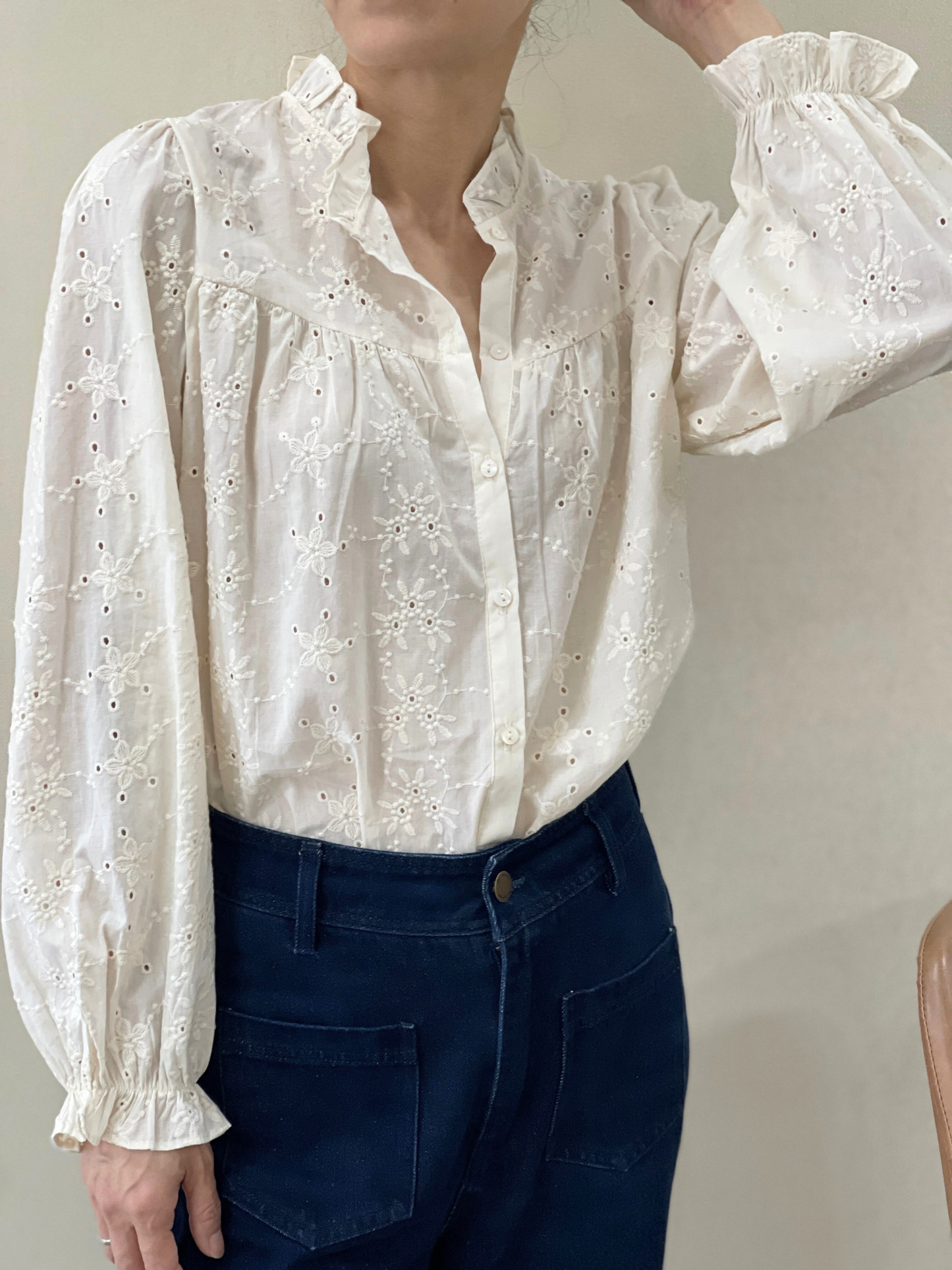 Chemise Col Froncé