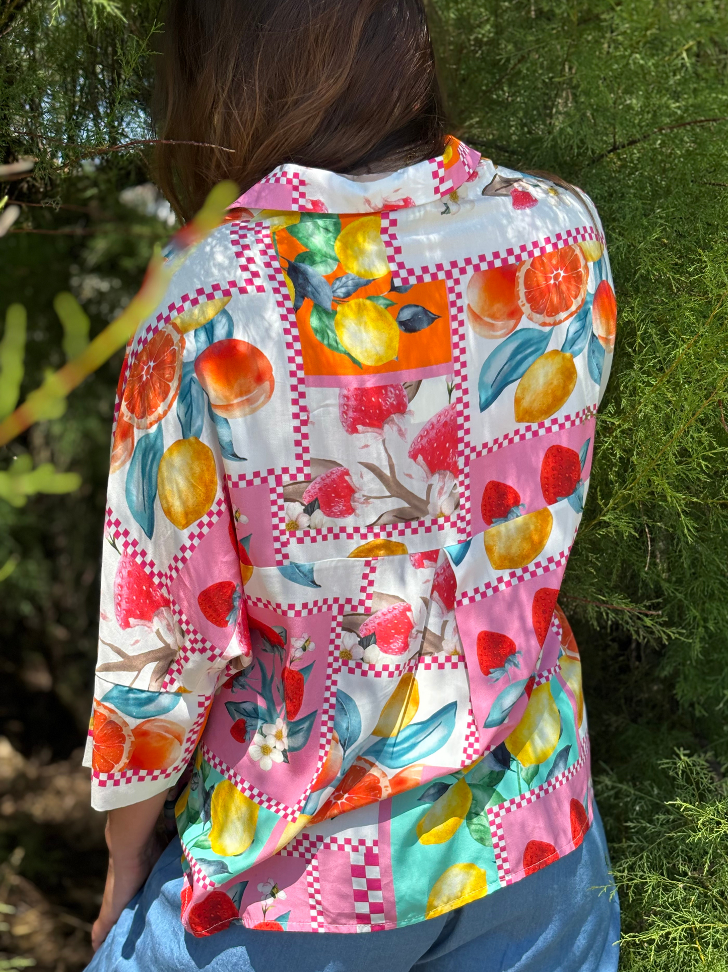 Chemise fluide en viscose multicolore