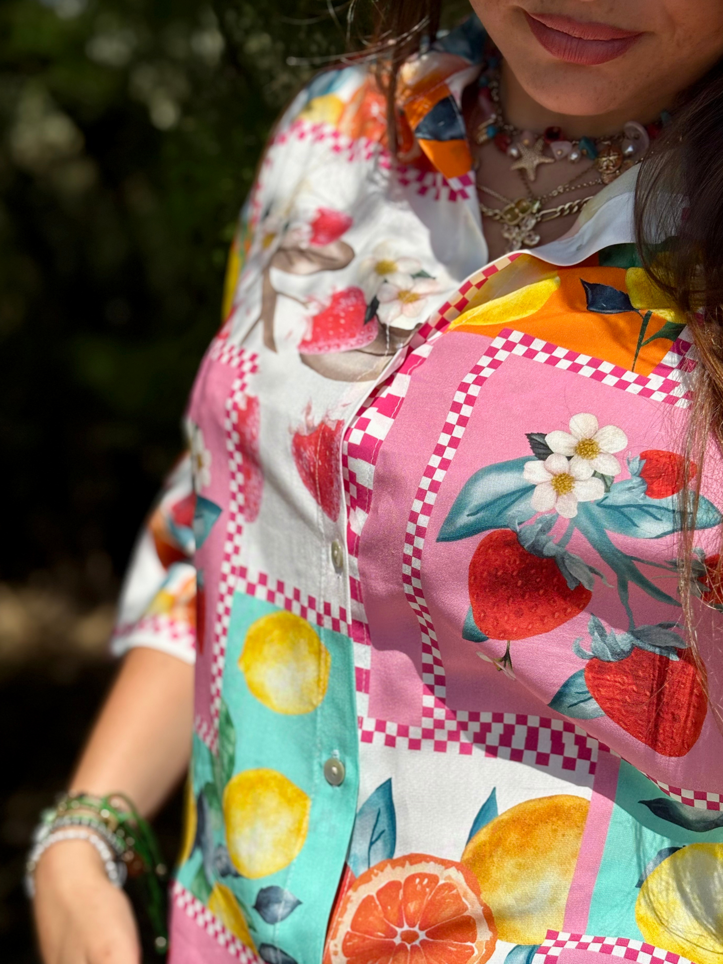 Chemise fluide en viscose multicolore