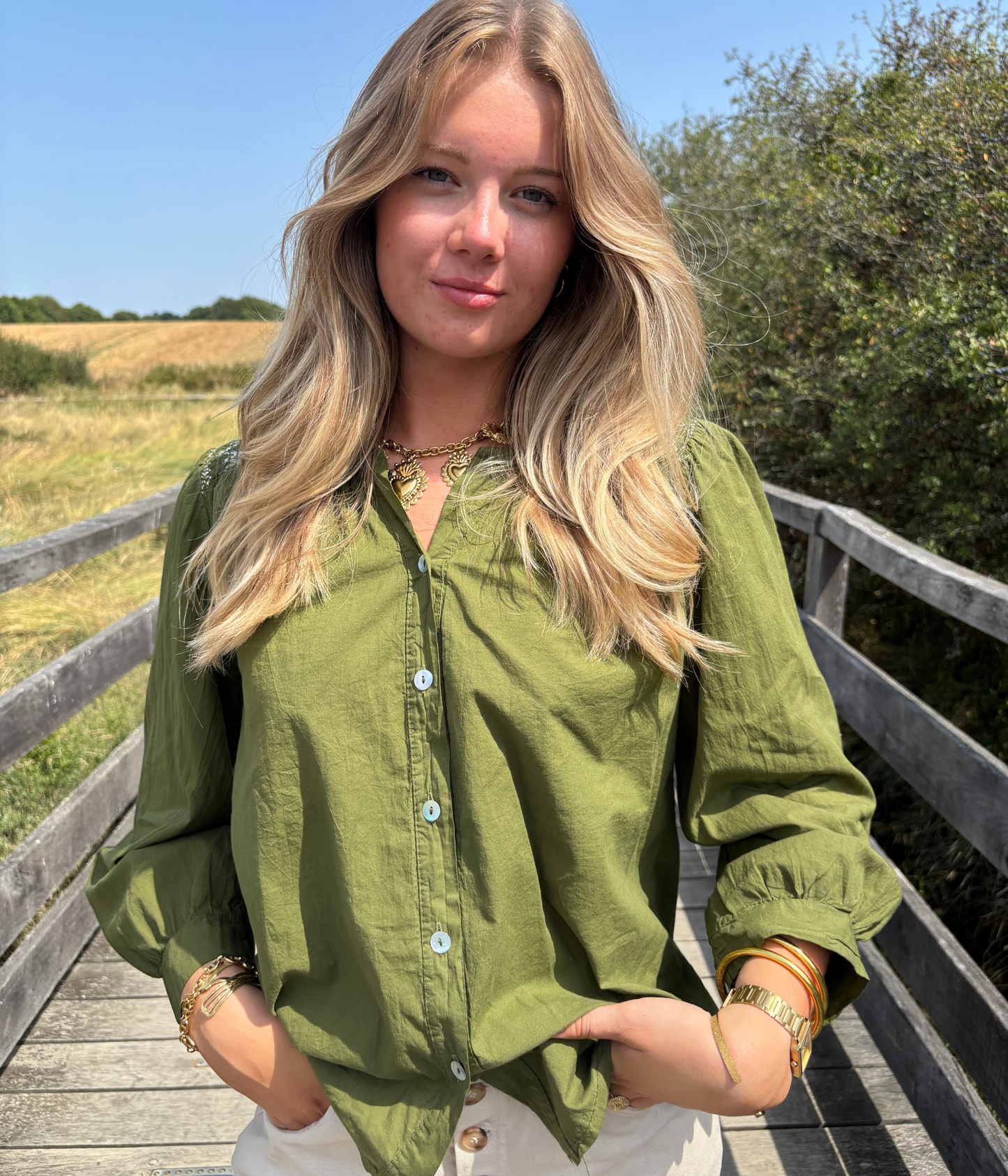 Chemise Coton Épaules Brodées